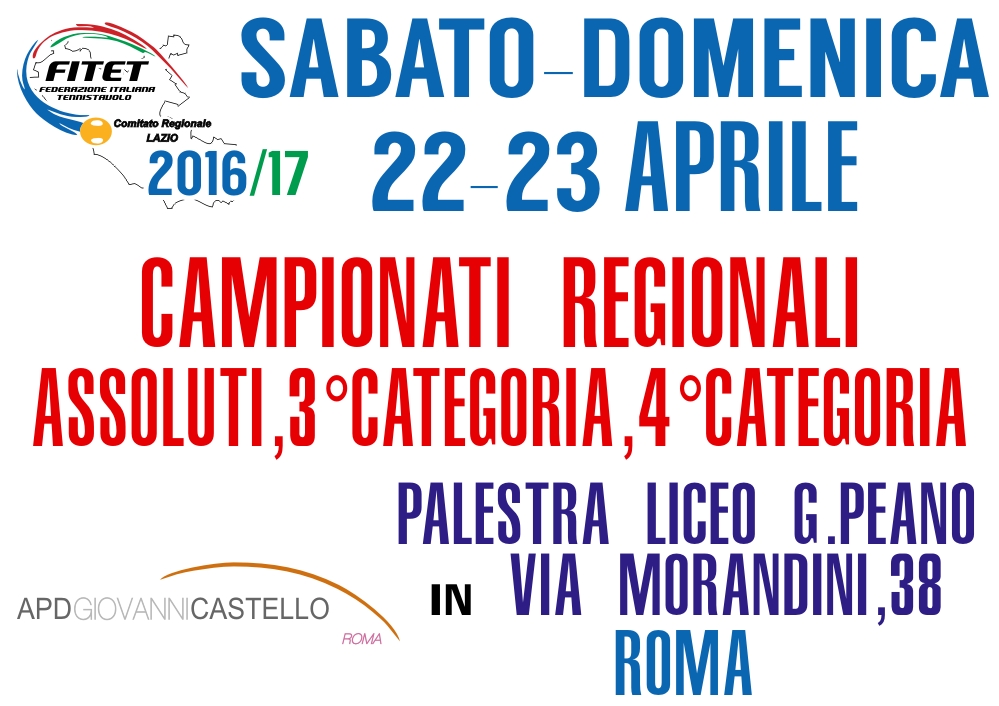 Campionati Regionali Assoluti Terza Quarta 