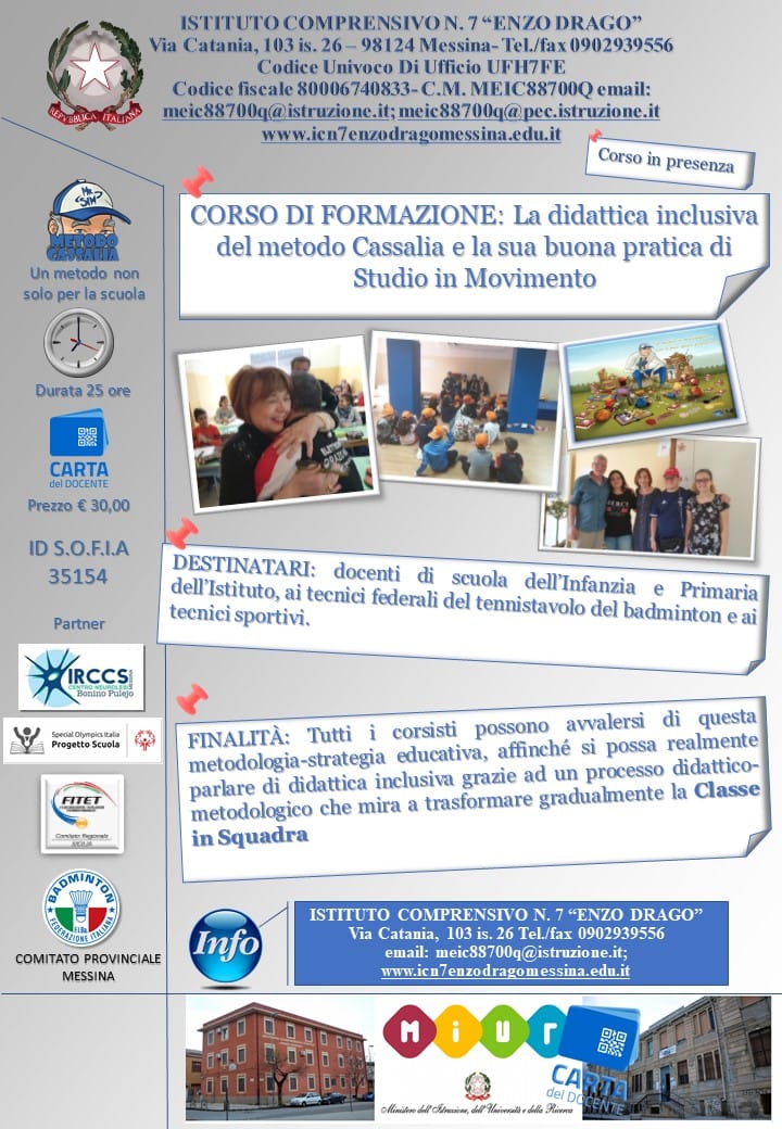 Io studio in movimento Locandina Corso di formazione 1